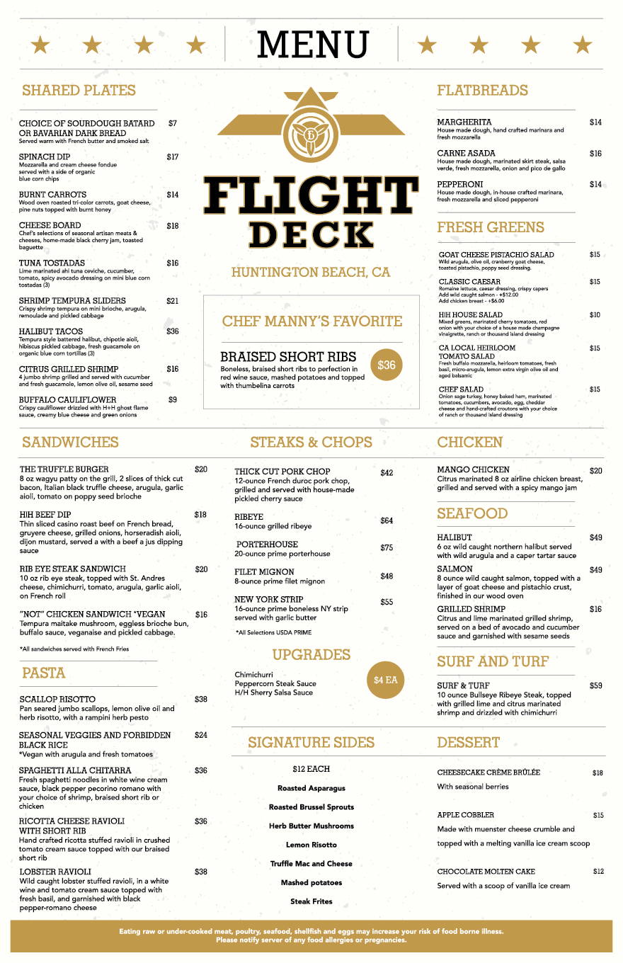 FLIGHT DECK MENU Hot Rods & Handguns